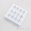 MULTI CZ CROSS CRUCIFIX  316L SURGICAL STEEL NOSE HOOP BOX